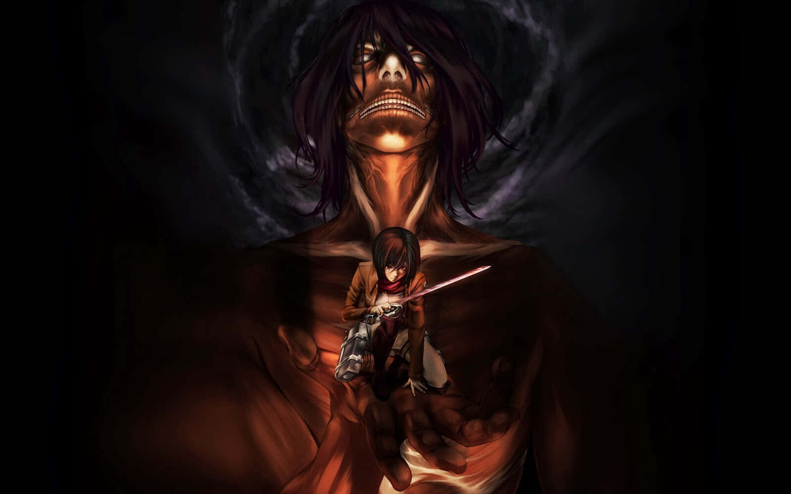 Eren Transforms Into A Titan In Attack On Titan. Wallpaper