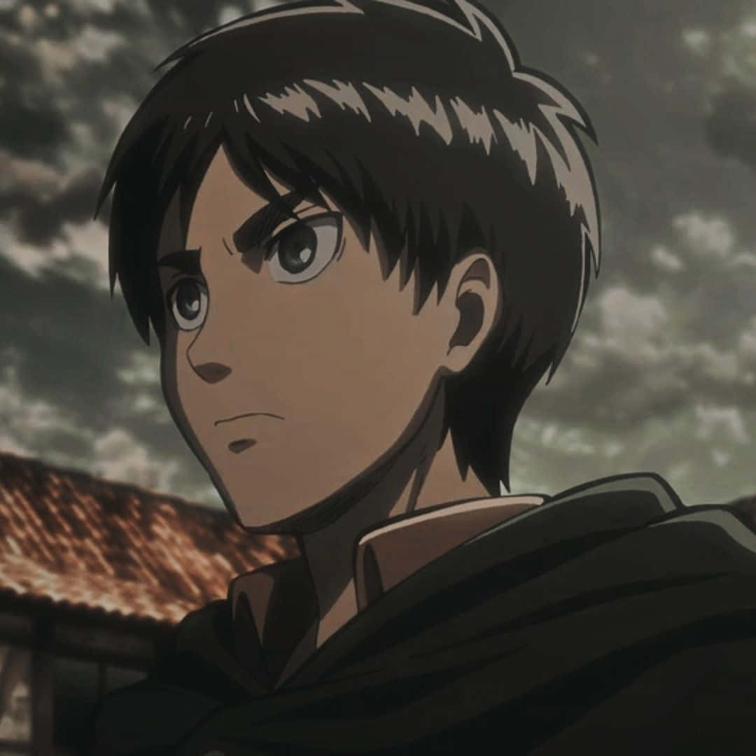 Eren Yeager Pfp With Cloudy Sky Wallpaper