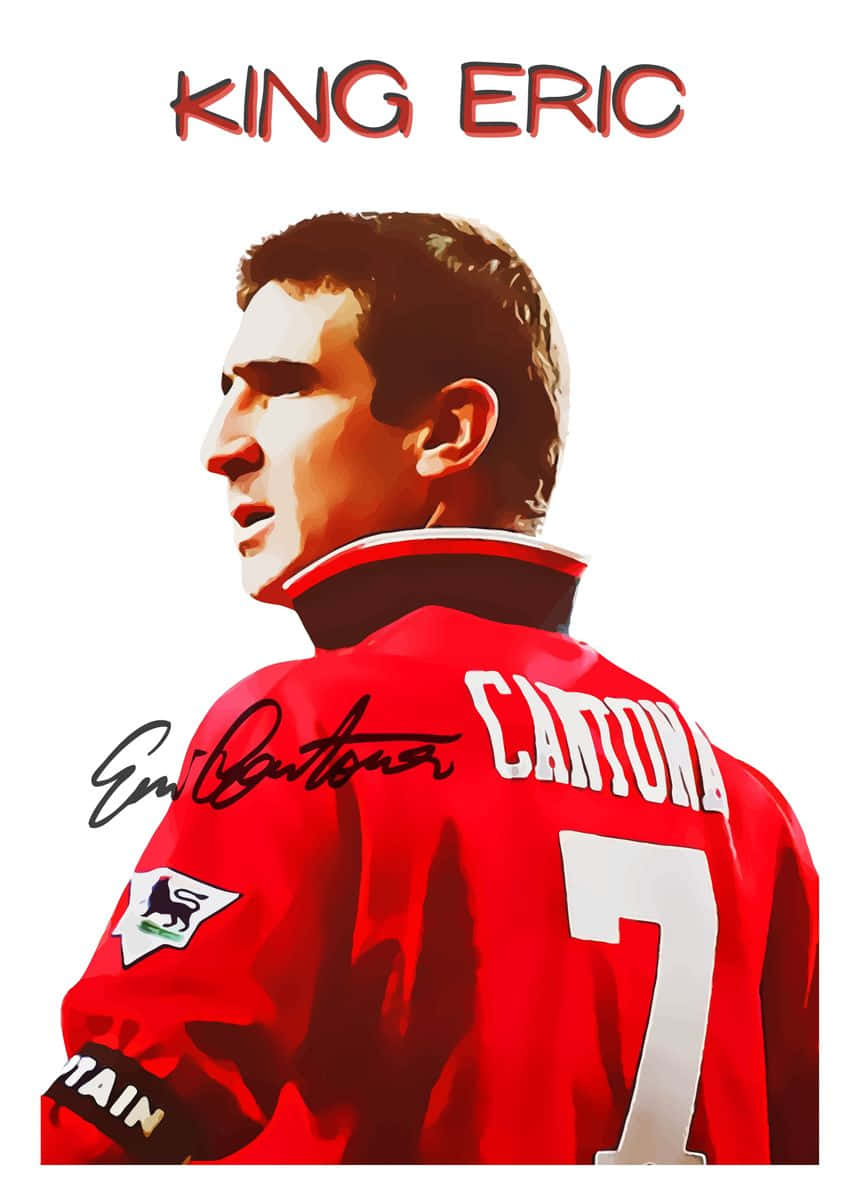 Eric Cantona With Autograph Wallpaper