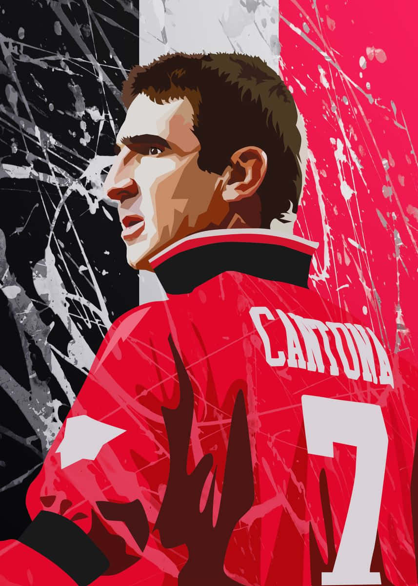 Eric Cantona With Yemen Flag Wallpaper