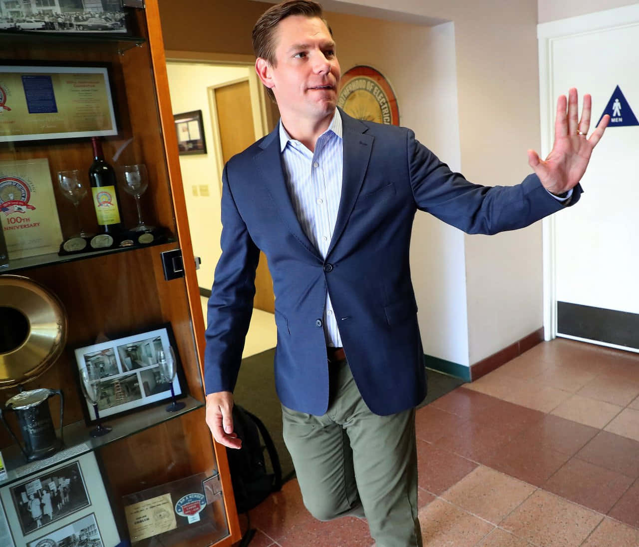 Eric Swalwell Greeting Gesture Wallpaper