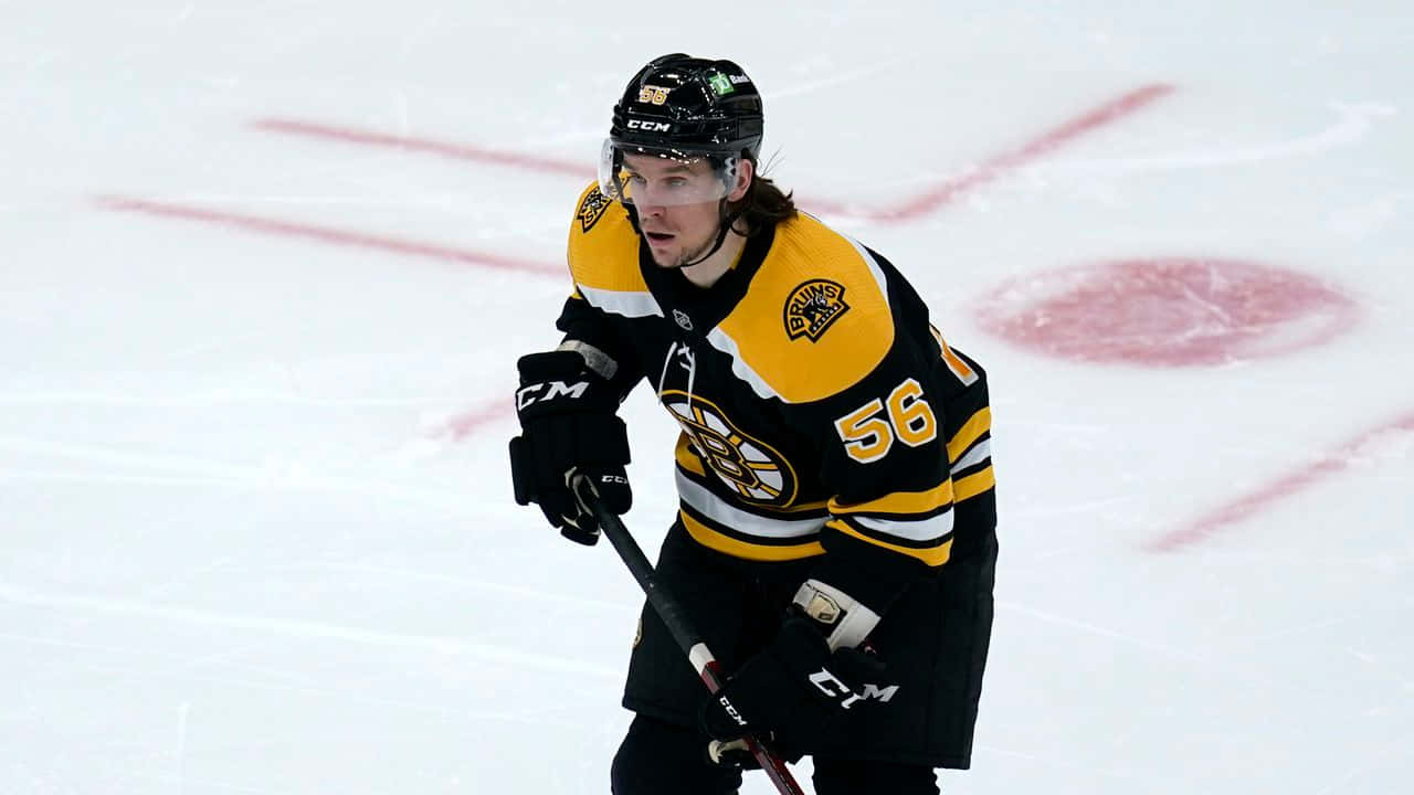 Erik Haula Boston Bruins Ice Hockey Action Wallpaper