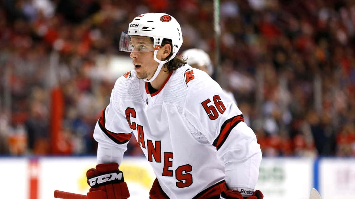 Erik Haula Carolina Hurricanes Hockey Player Wallpaper