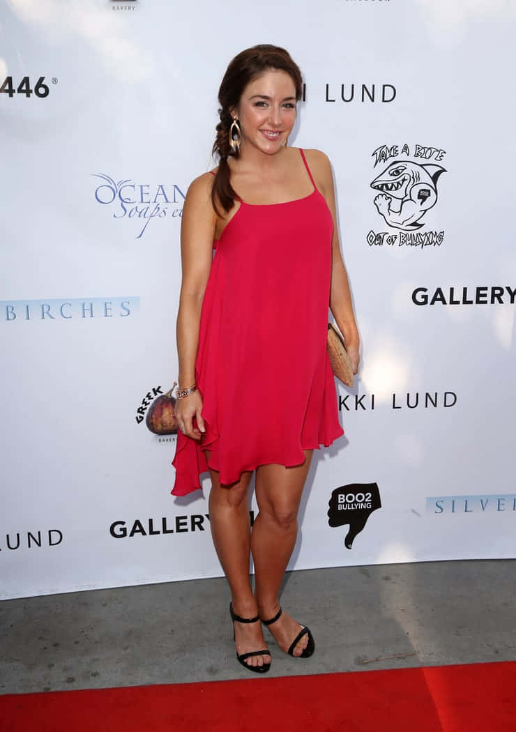 Erin Karpluk Red Dress Event Wallpaper