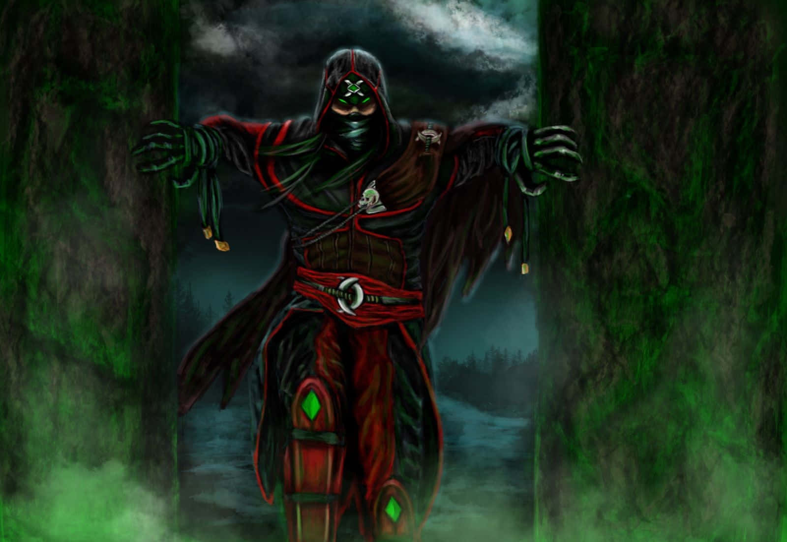 Ermac In Action, Making A Fierce Move In Mortal Kombat Wallpaper