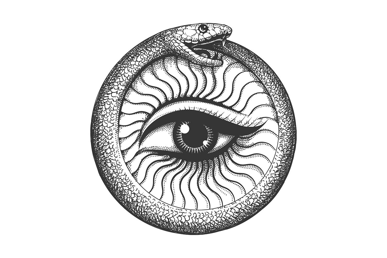 Esoteric Ouroboros And Eye Wallpaper