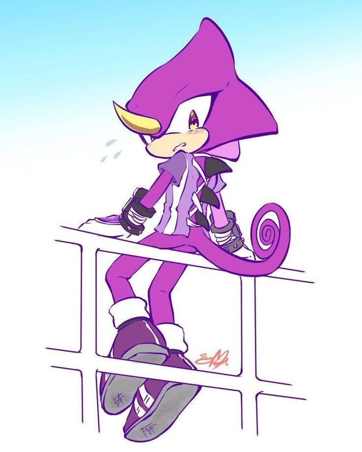 Espio The Chameleon Blue White Cartoon Wallpaper