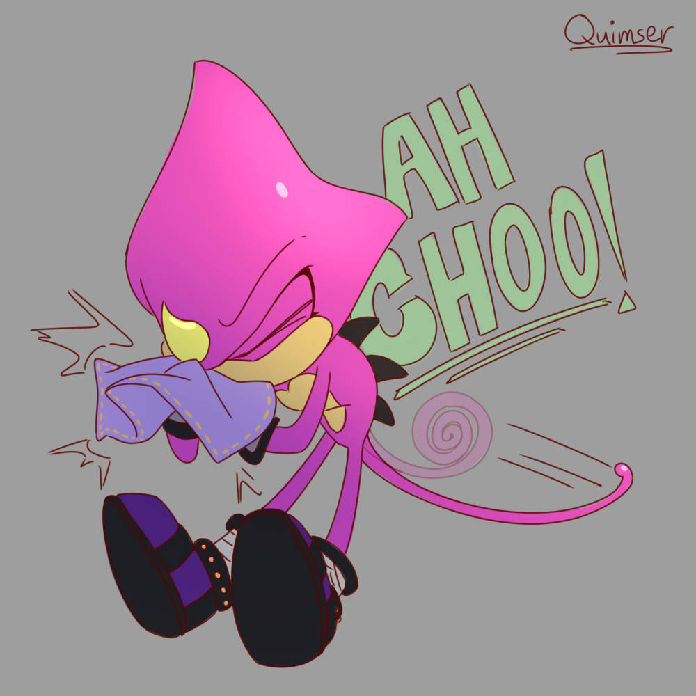 Espio The Chameleon Sneezy Art Wallpaper