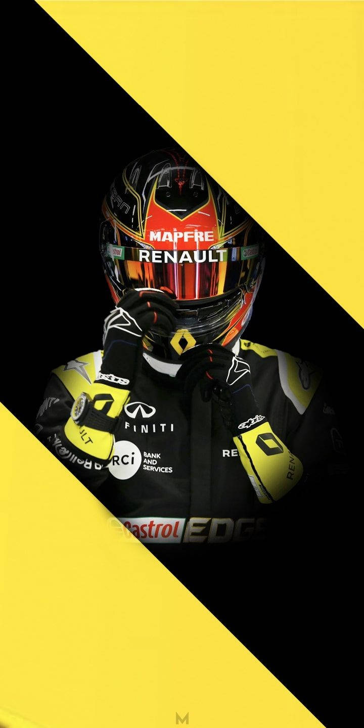 Esteban Ocon In Yellow And Black Wallpaper