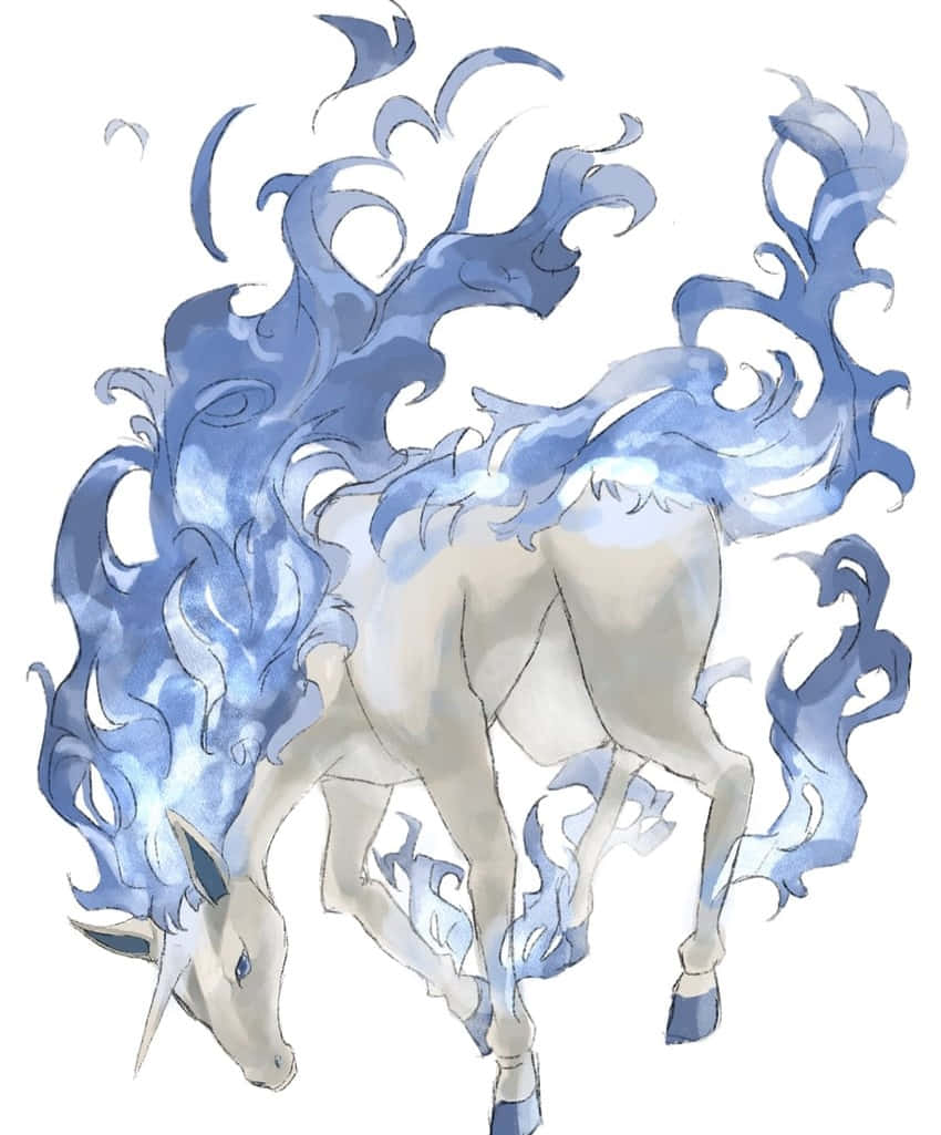 Ethereal Blue Flame Rapidash Wallpaper