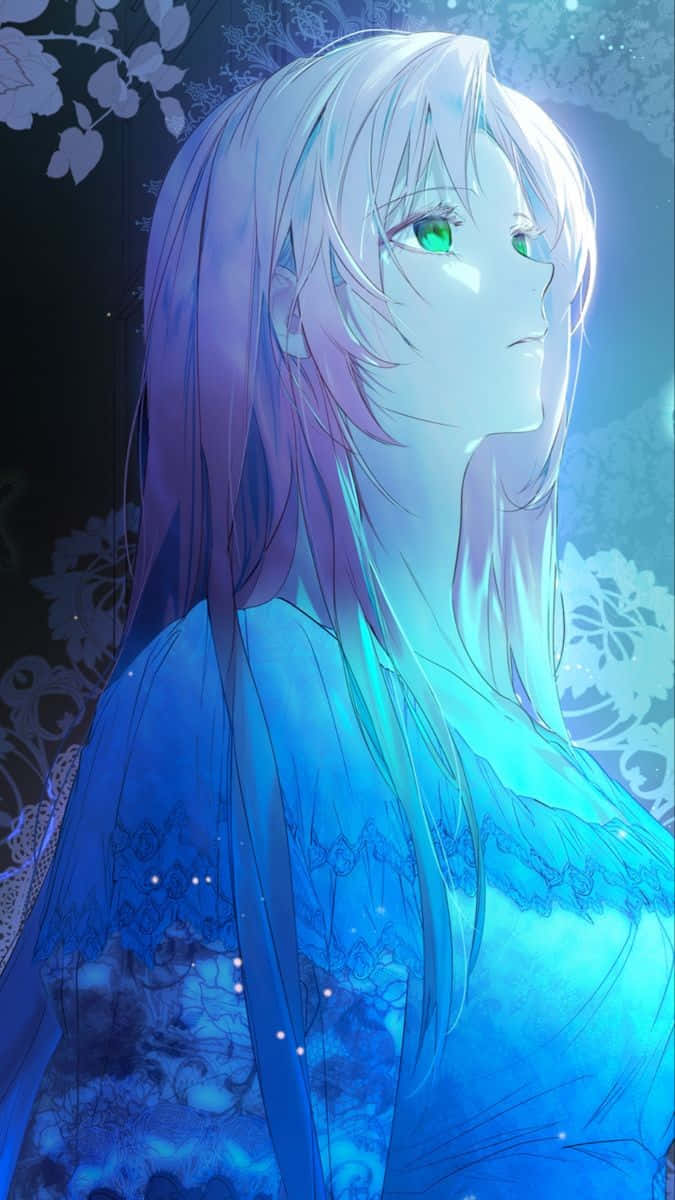 Ethereal_ Blue_ Manwha_ Character Wallpaper