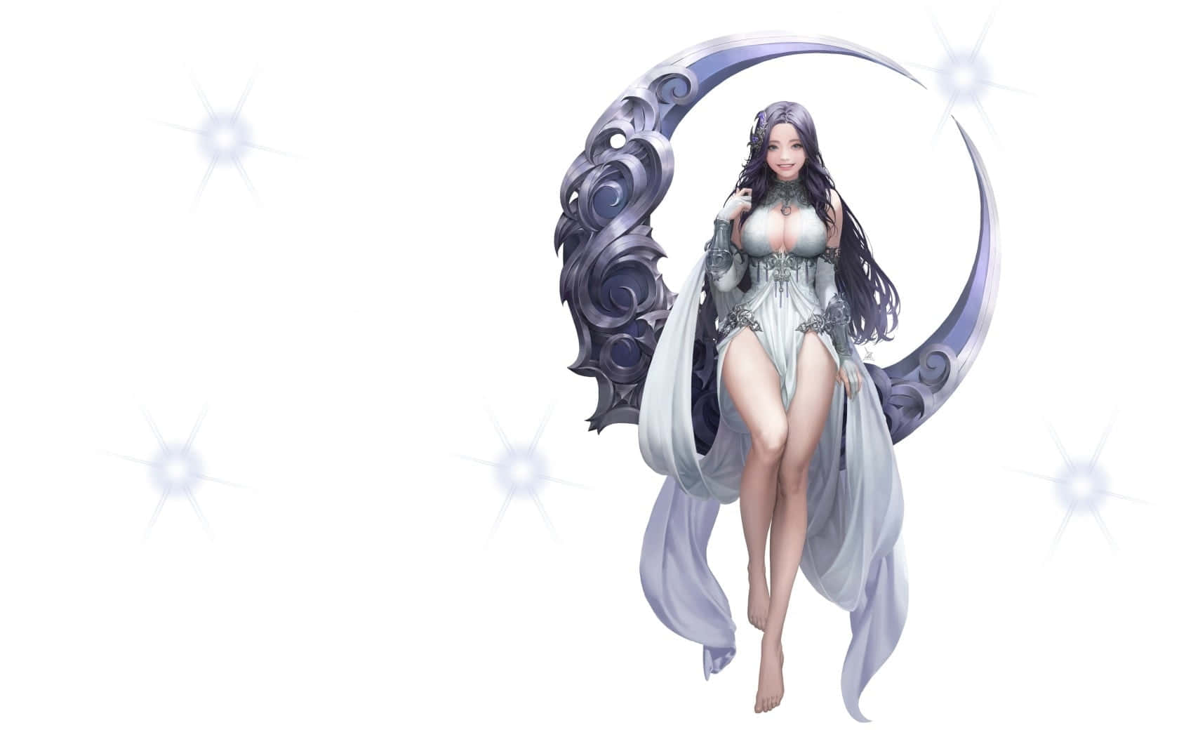 Ethereal Moon Goddess Art Wallpaper