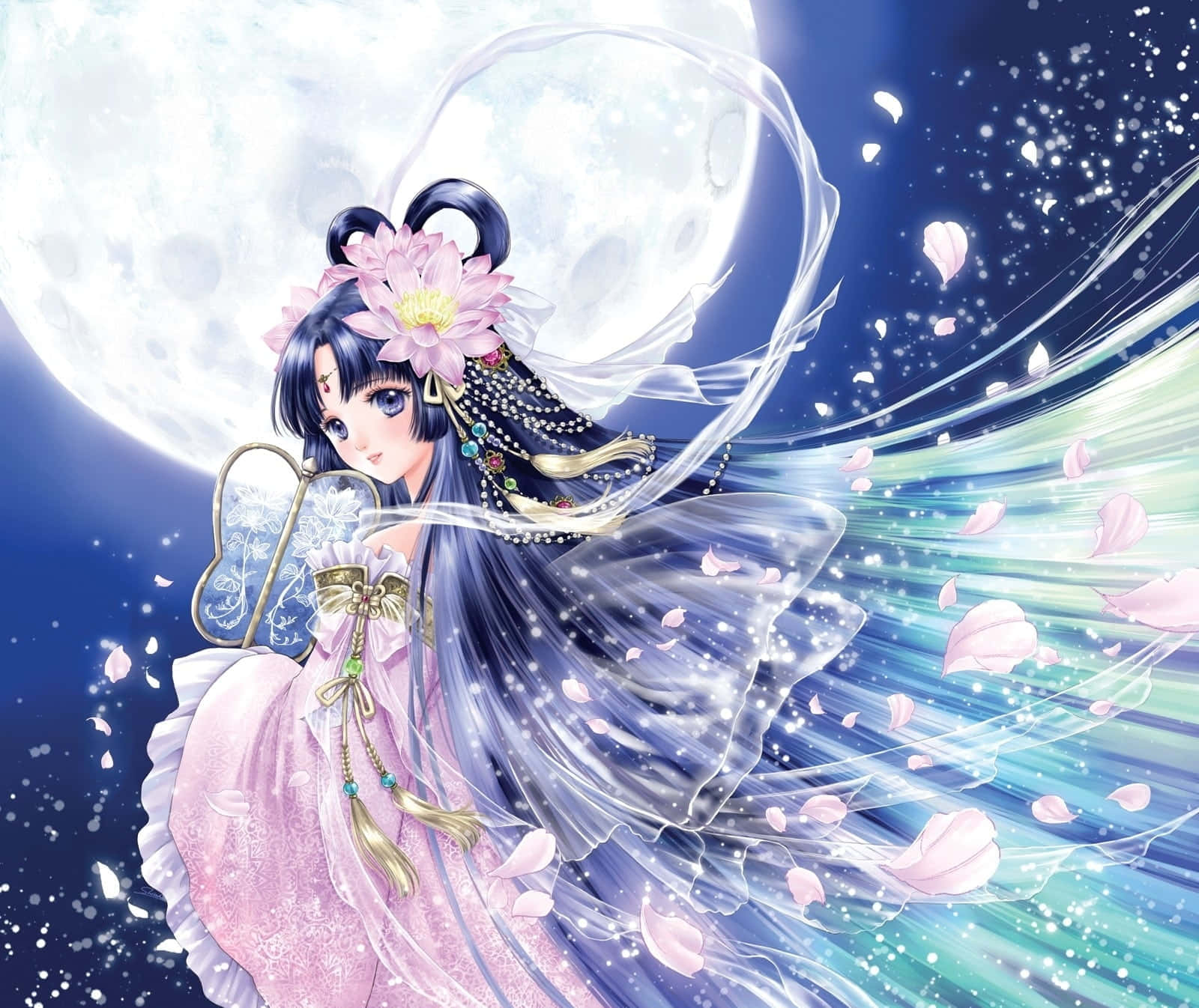 Ethereal Moon Goddess Art Wallpaper