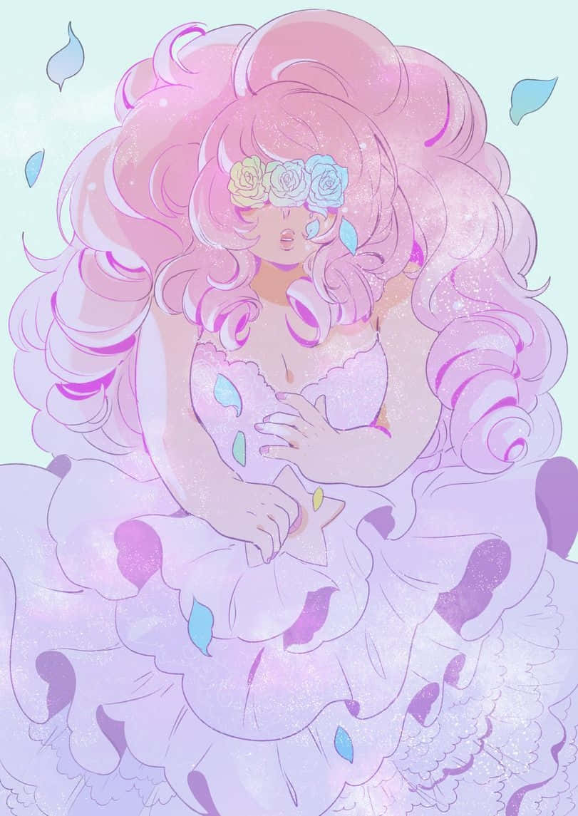 Ethereal Rose Quartz Illustration Wallpaper