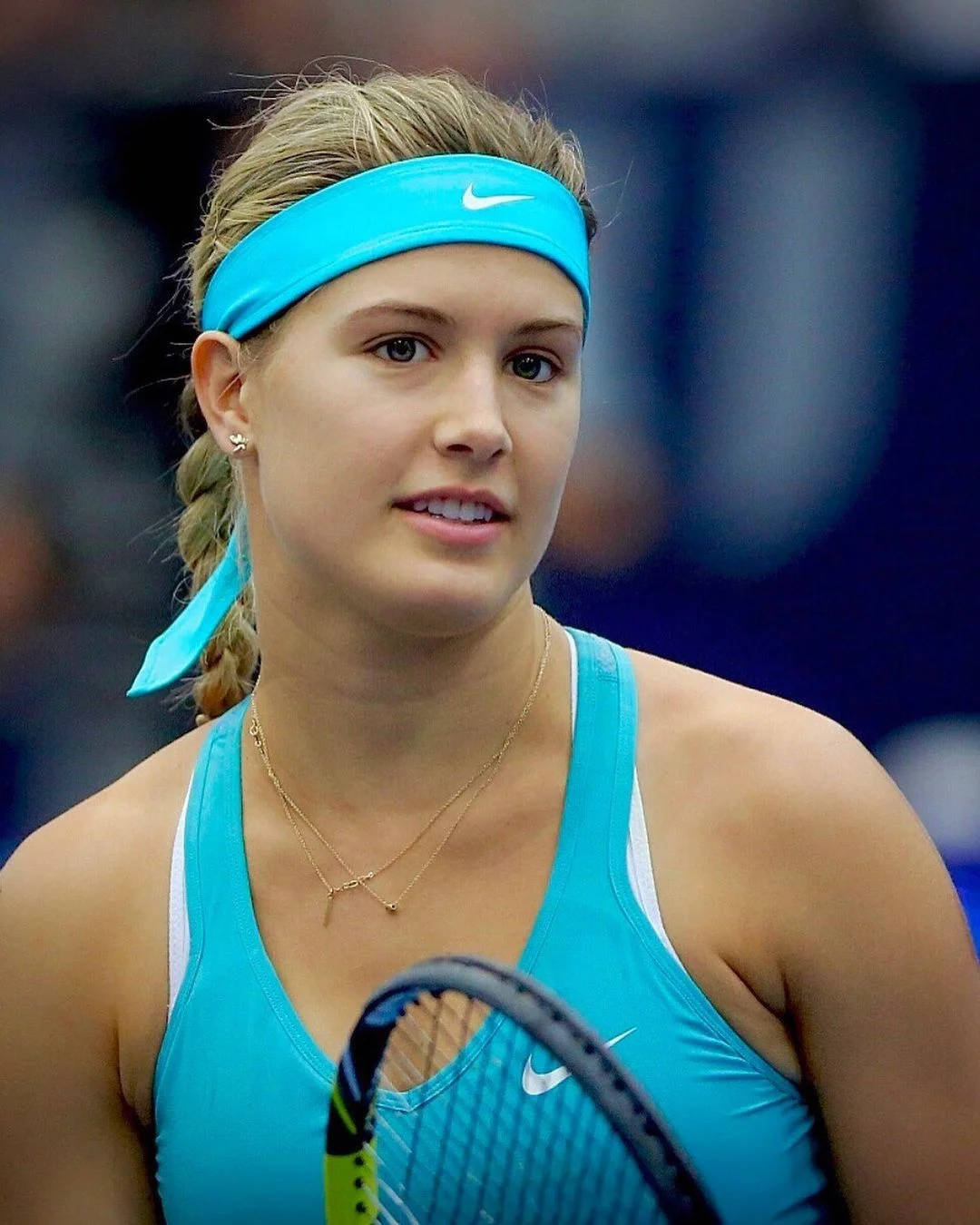 Eugenie Bouchard Wearing Light Blue Attire Wallpaper