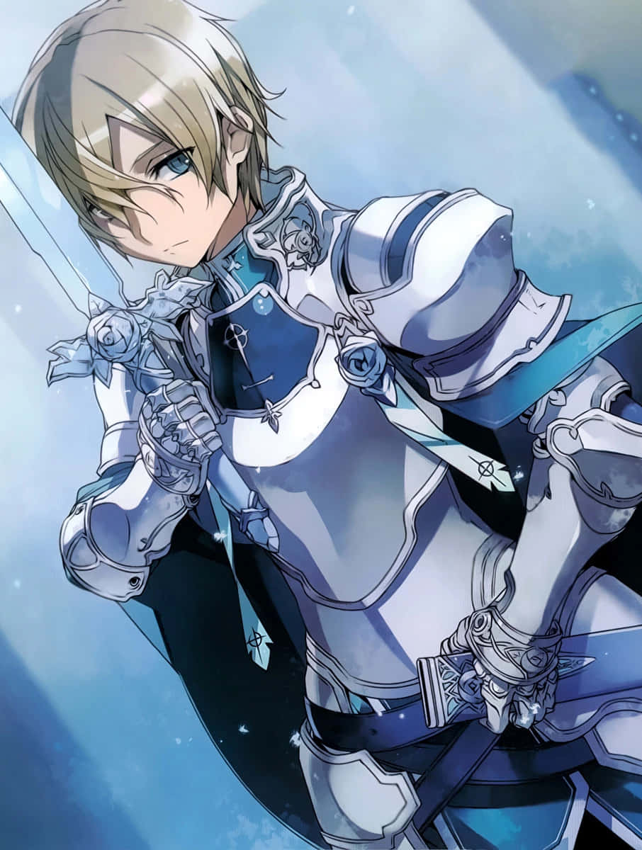 Eugeo From Sword Art Online Wielding His Sword In A Stunning Action Pose Wallpaper