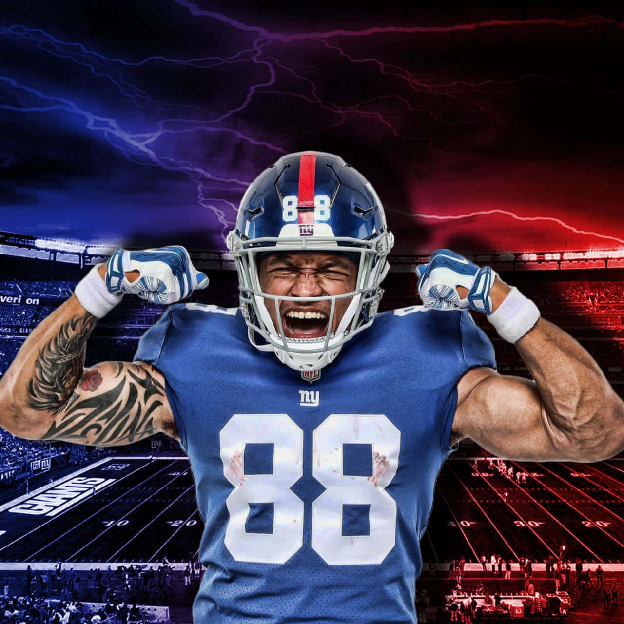 Evan Engram Fierce Football Pose Wallpaper