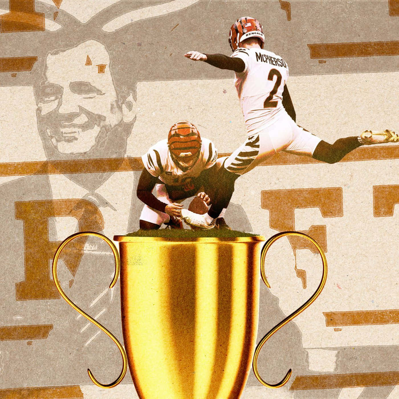 Evan Mc Pherson Kicking Over Trophy Wallpaper