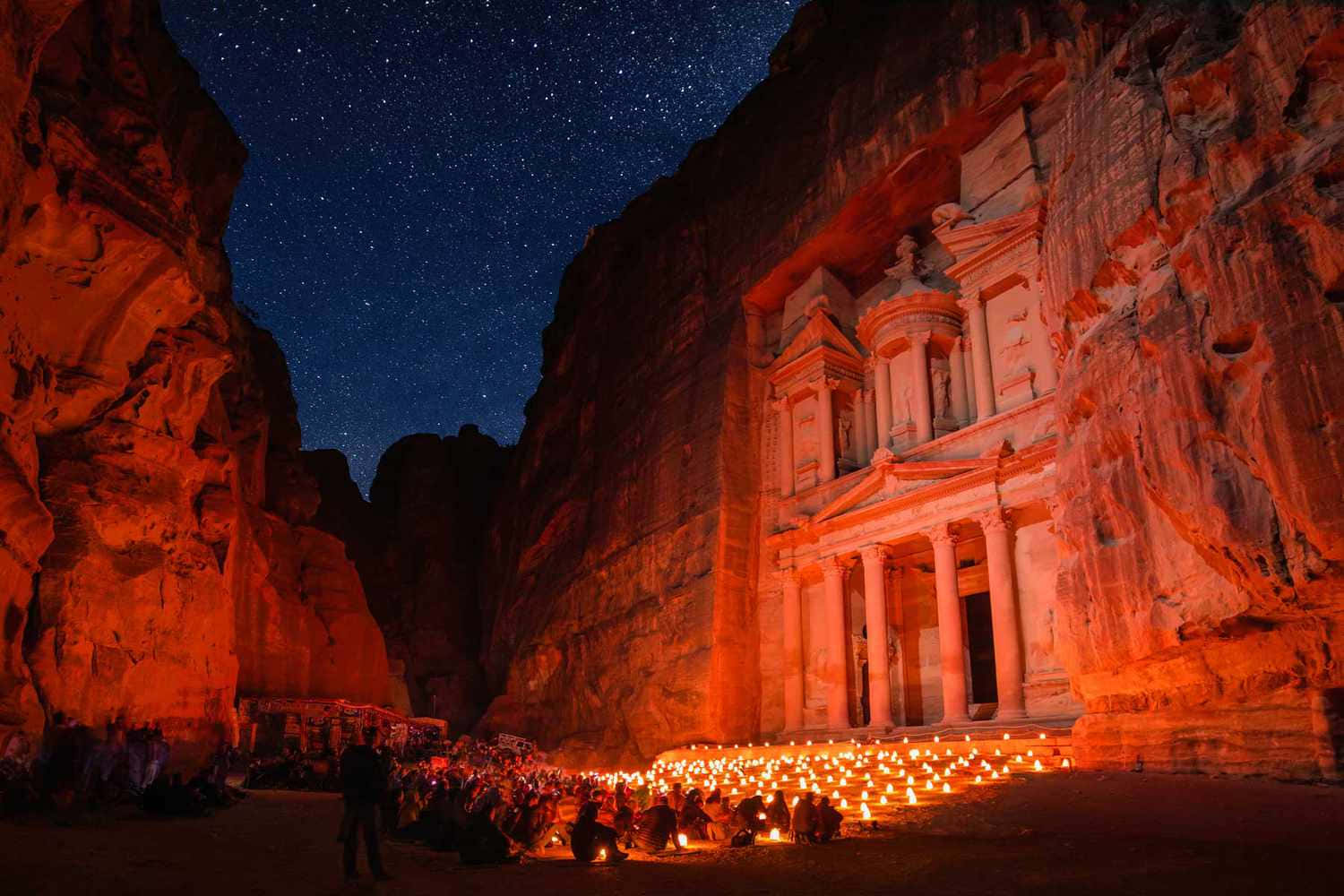 Evening At Petra City In Jordan Wallpaper