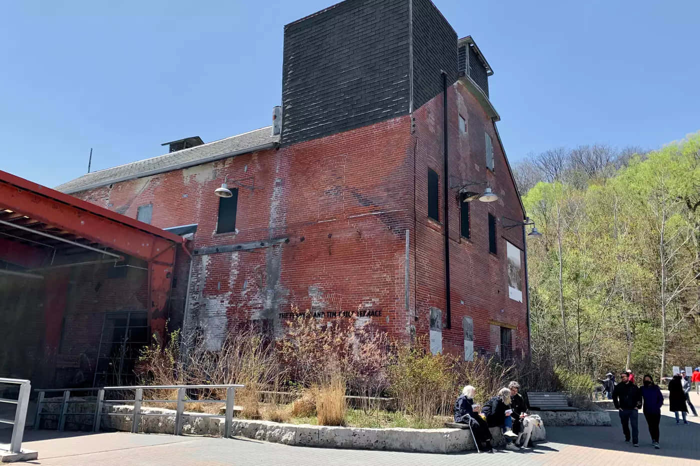 Evergreen Brick Works Springtime Scene Wallpaper