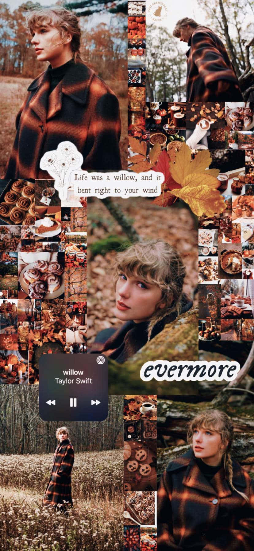 Evermore Aesthetic Collage Taylor Swift Wallpaper