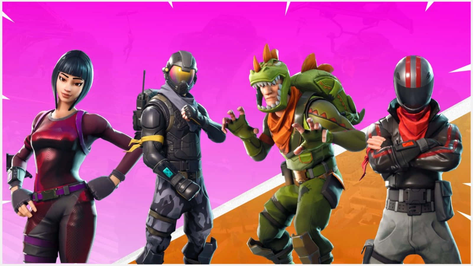 Exciting Fortnite Battle Royale Skins Showdown Wallpaper