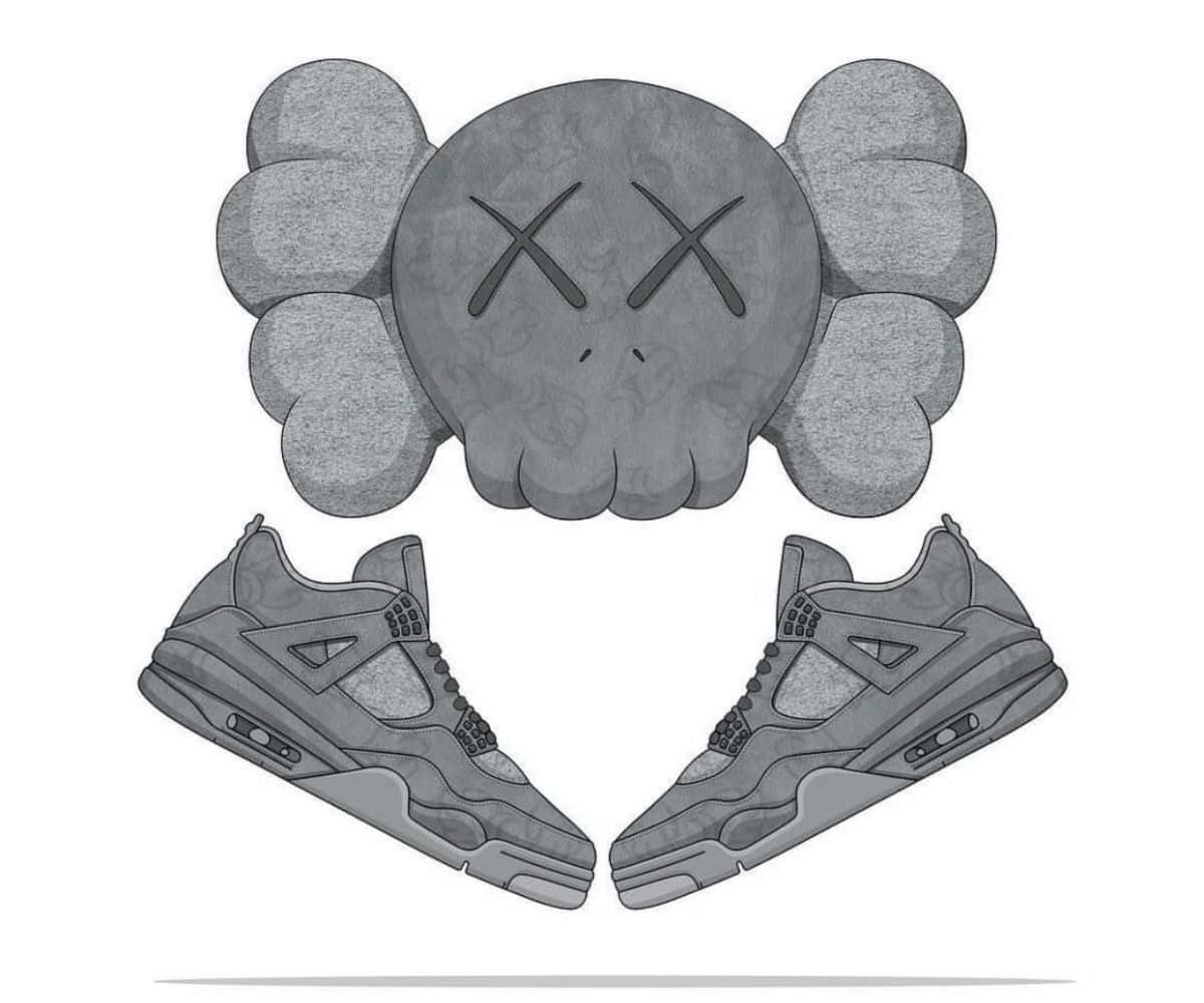 Exclusive Kaws X Air Jordan Collaboration Sneakers Wallpaper