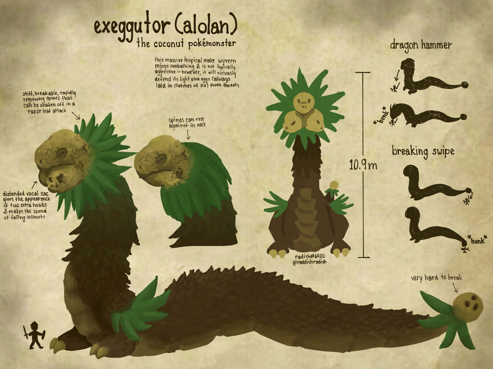 Exeggutor In Ancient Scroll Wallpaper