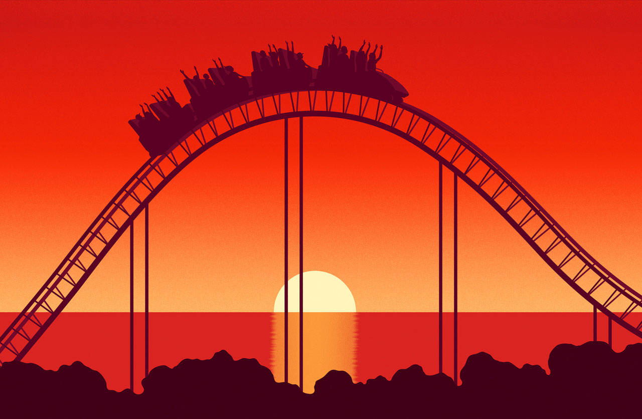 Exhilarating Roller Coaster Vector Art Wallpaper