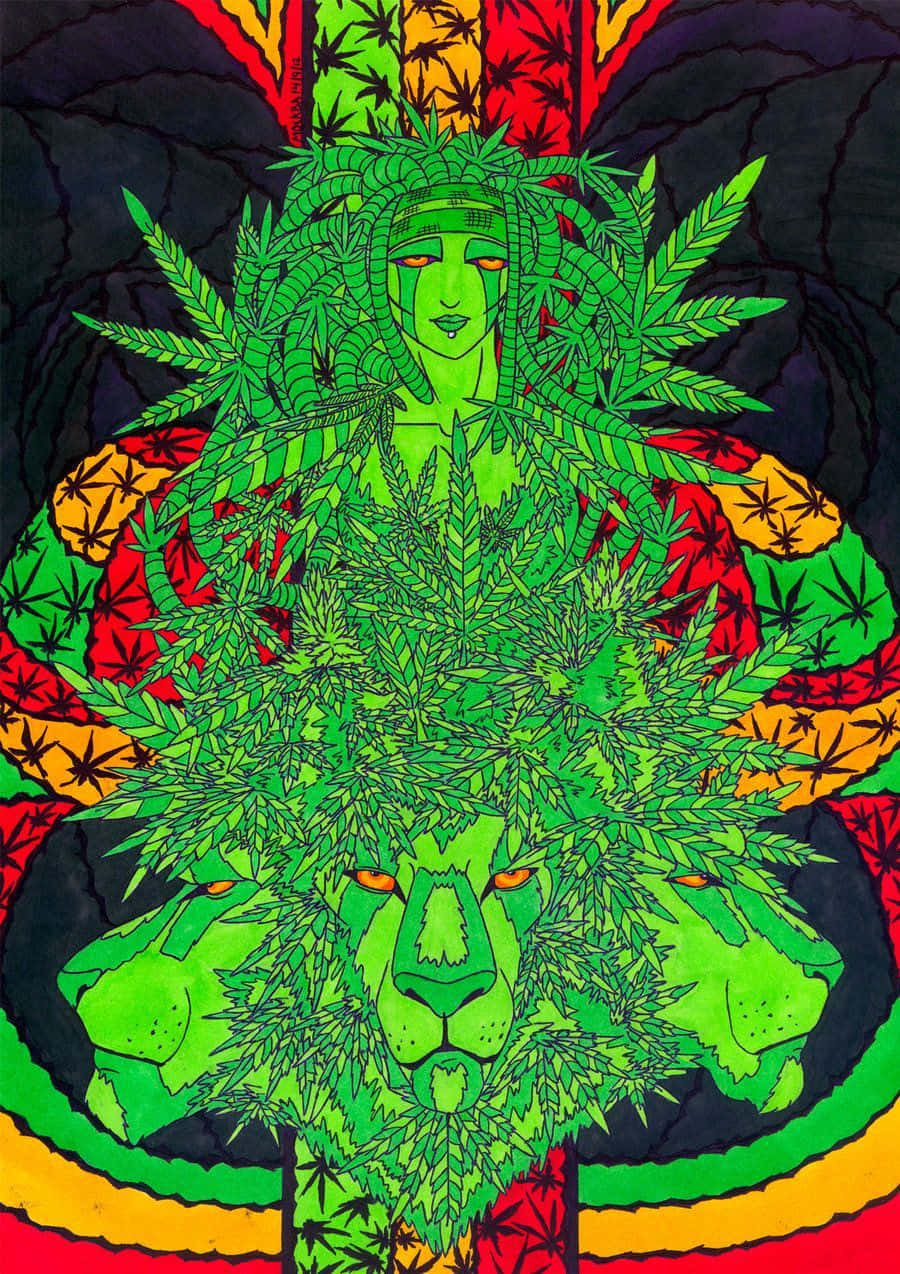 Experience A New Found Level Of Psychedelic Relaxation With This Weed Wallpaper