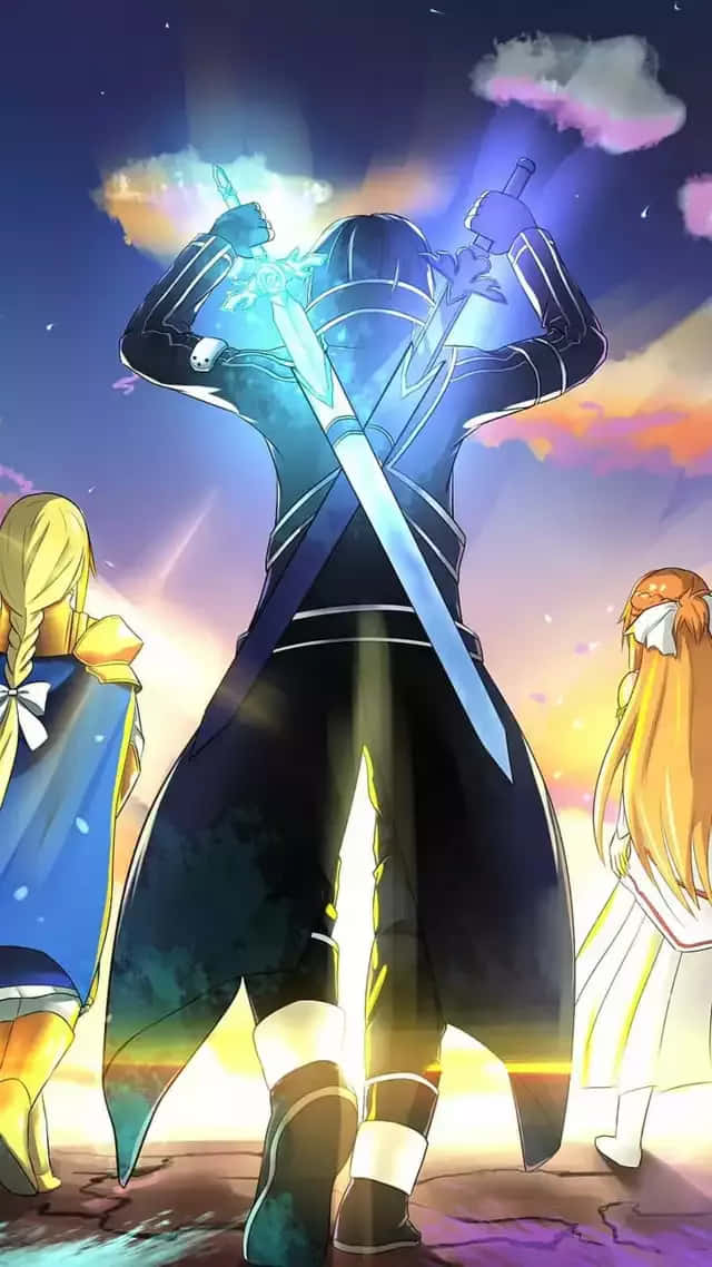 Experience A Thrilling Adventure With The Sword Art Online Iphone Wallpaper