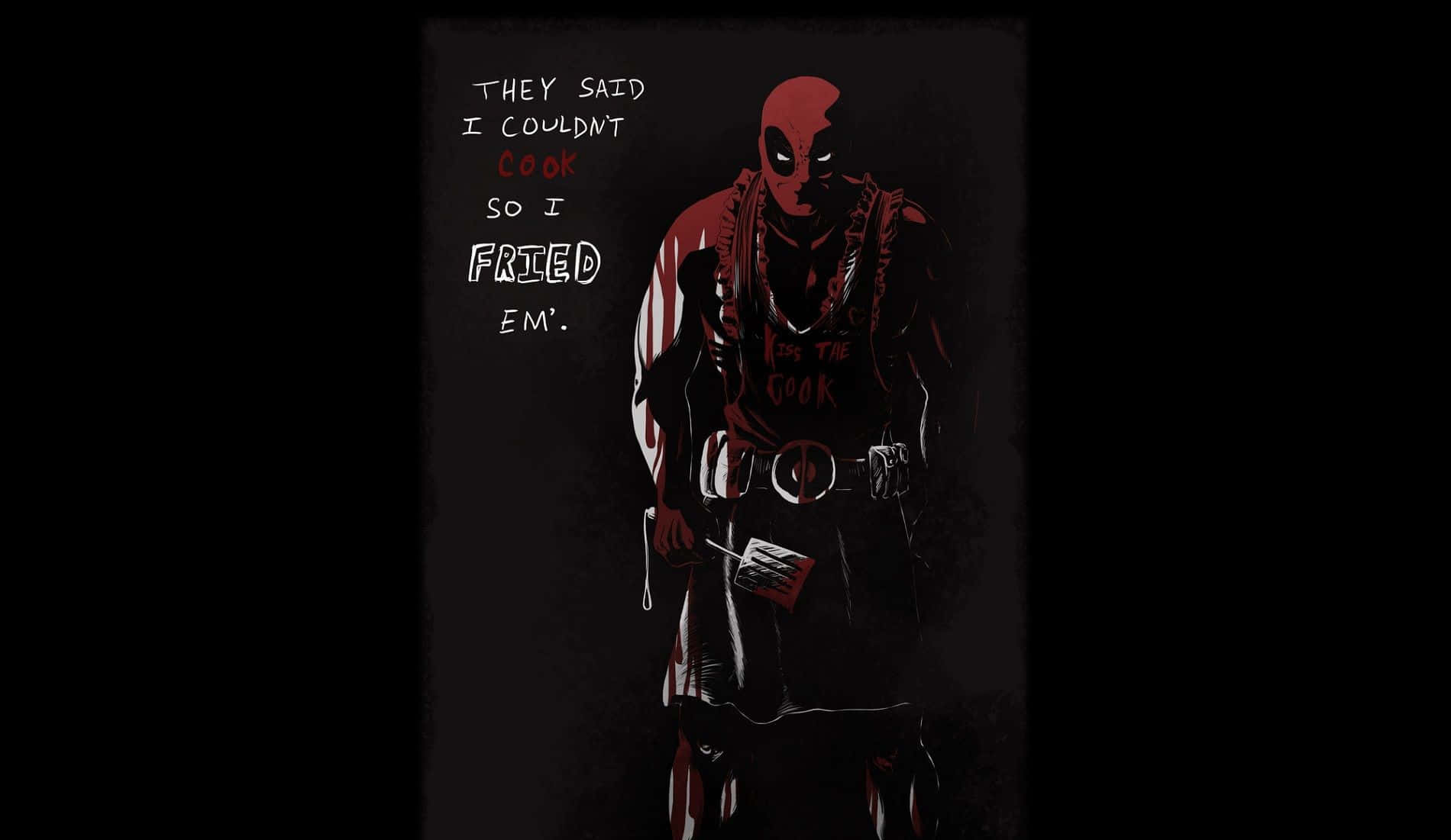 Experience The Marvel Universe With This Fun And Daring Black Deadpool Wallpaper! Wallpaper