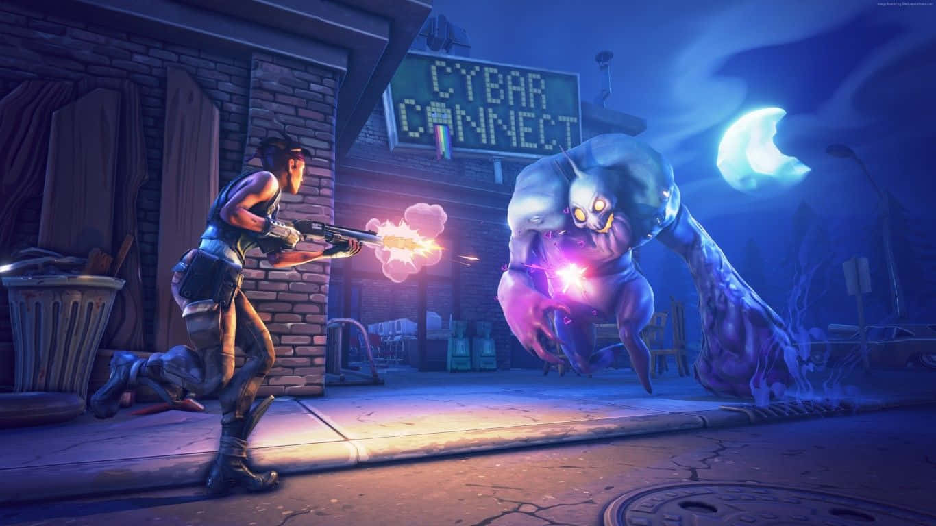 Experience The Most Intense Battle Royal Game With The Exhilarating View Of Fortnite 1366x768 Wallpaper