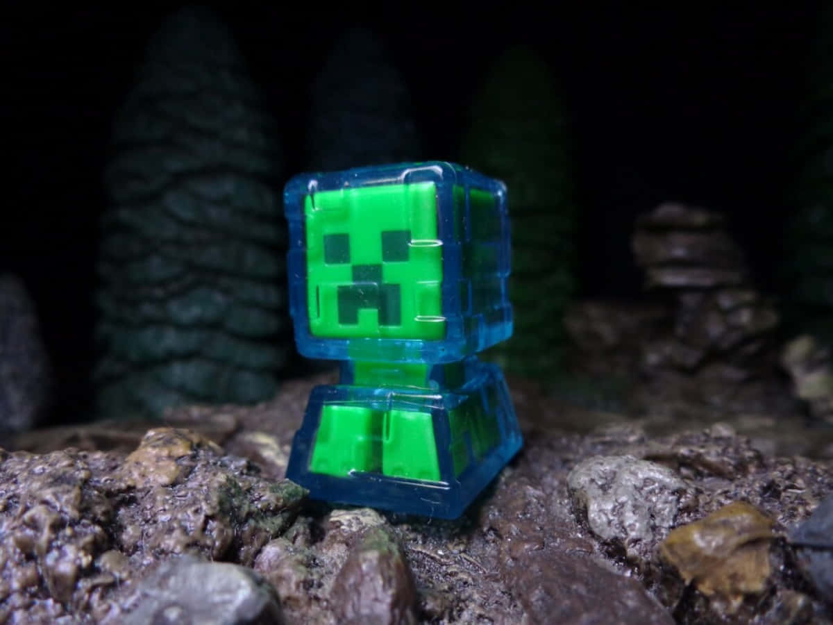 Exploding Charged Creeper In Minecraft World Wallpaper