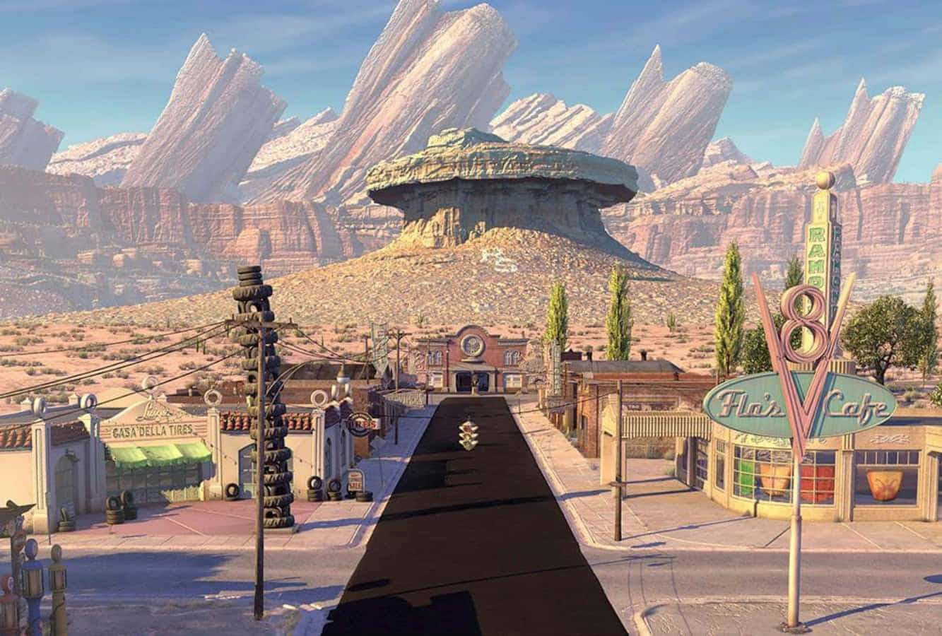 Explore Radiator Springs And Find Fun, Adventure, And Beauty! Wallpaper