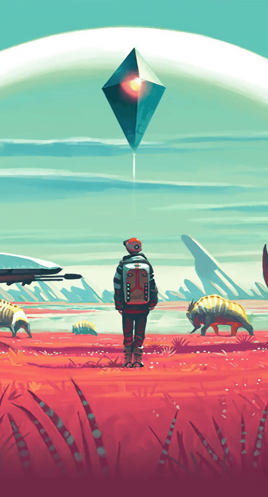 Explore The Depths Of The Galaxy On No Man's Sky Phone Wallpaper