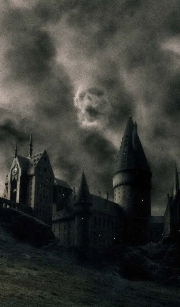 Explore The Magical World Of Harry Potter In Black And White Wallpaper