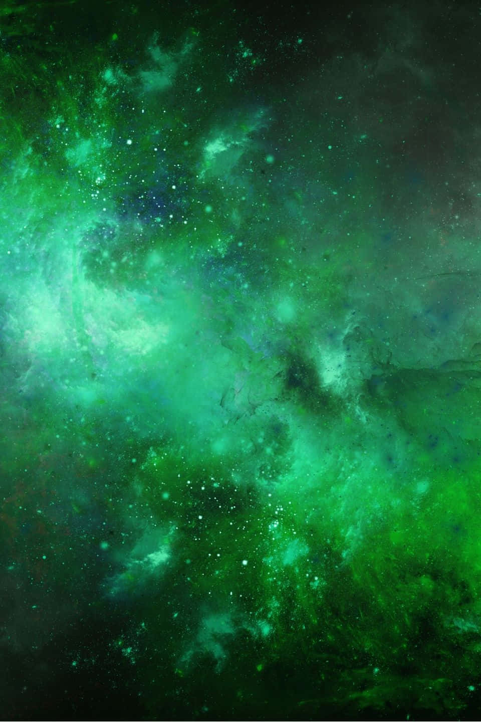 Explore The Mysterious And Infinity Depths Of The Green Galaxy Wallpaper