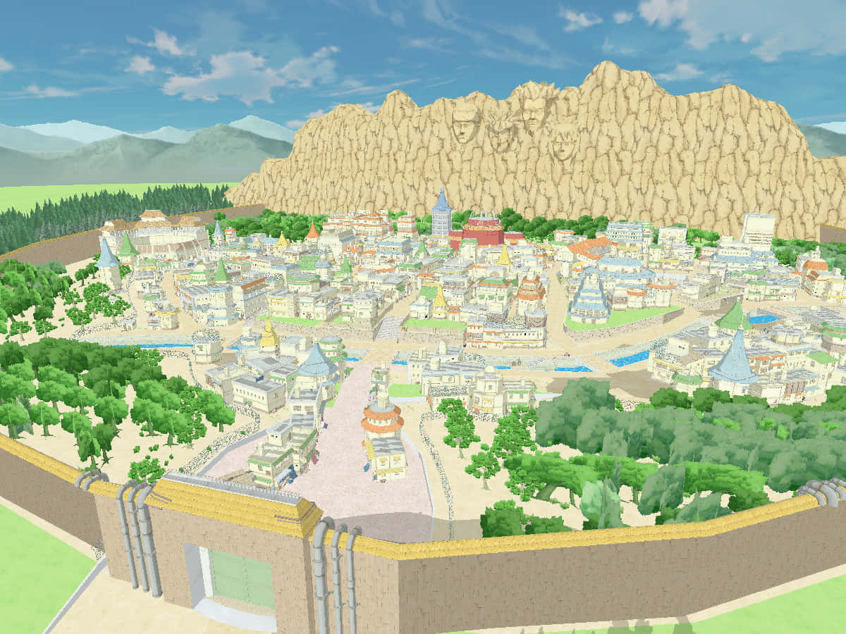 Exploring The Vibrant Naruto Village Wallpaper