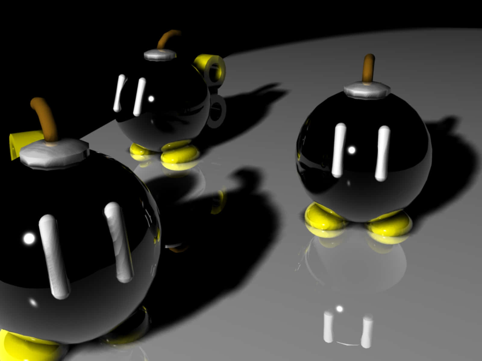 Explosive Bob-omb Character In Action Wallpaper