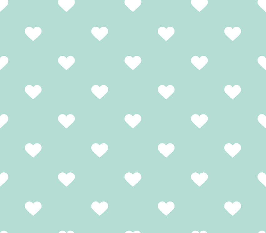 Express Your Heart Out With This Cheerful & Sweet Mint Green Hearts Wallpaper! Wallpaper