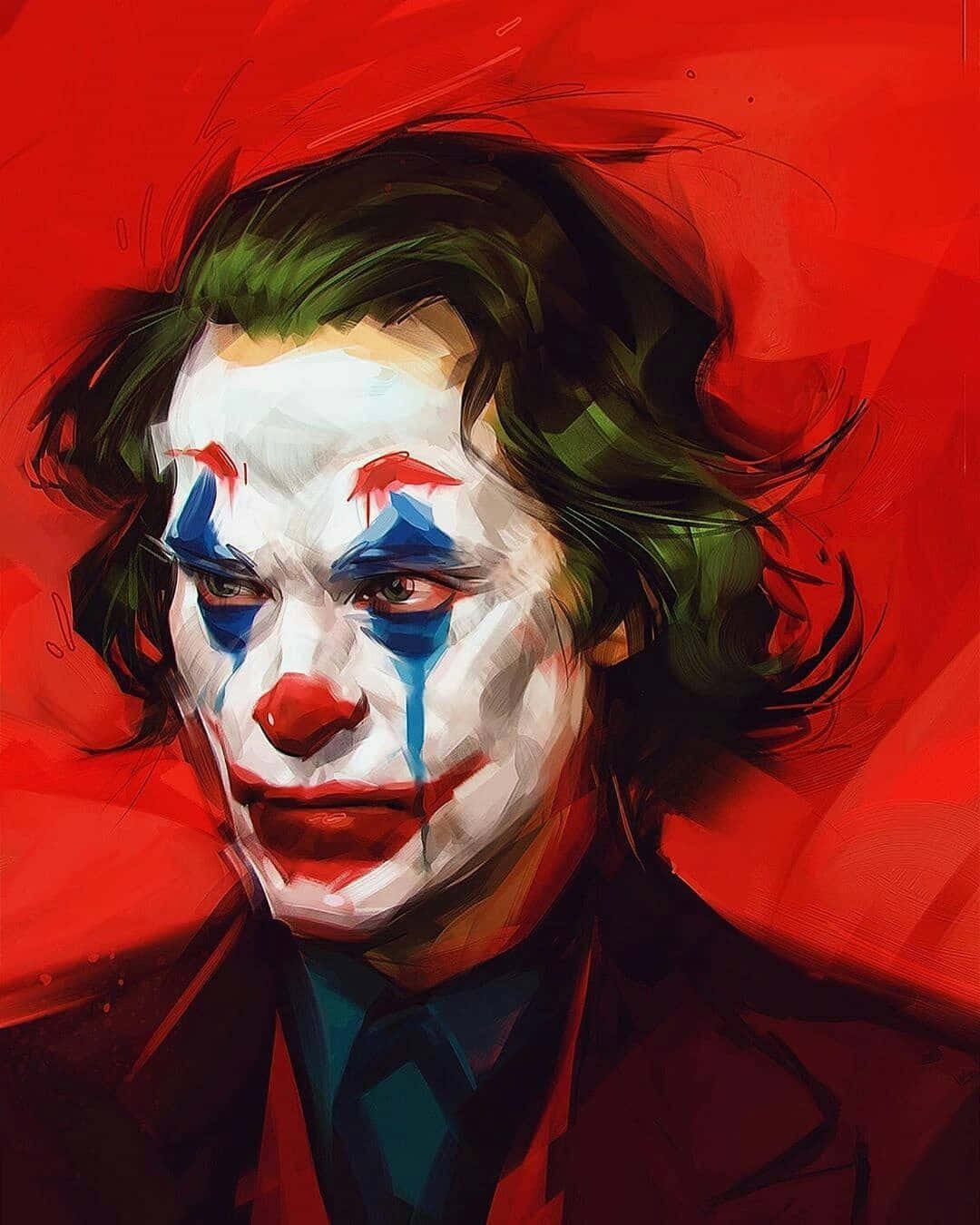 Expressive Joker Painting Depicting Chaos And Madness Wallpaper