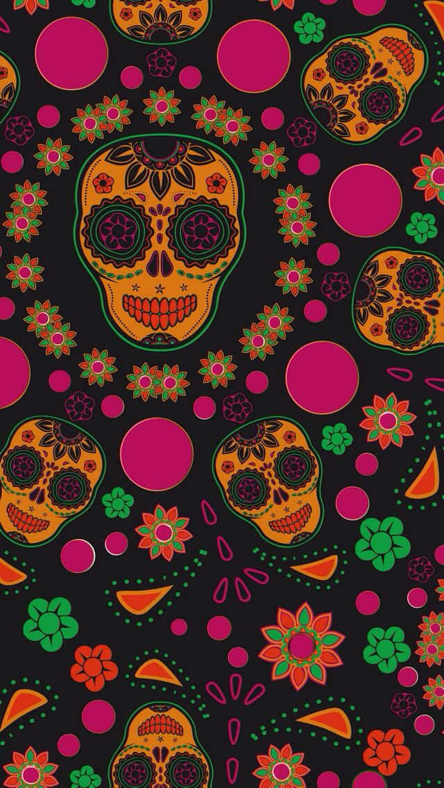 Eye-catching Girly Skull Wallpaper Wallpaper