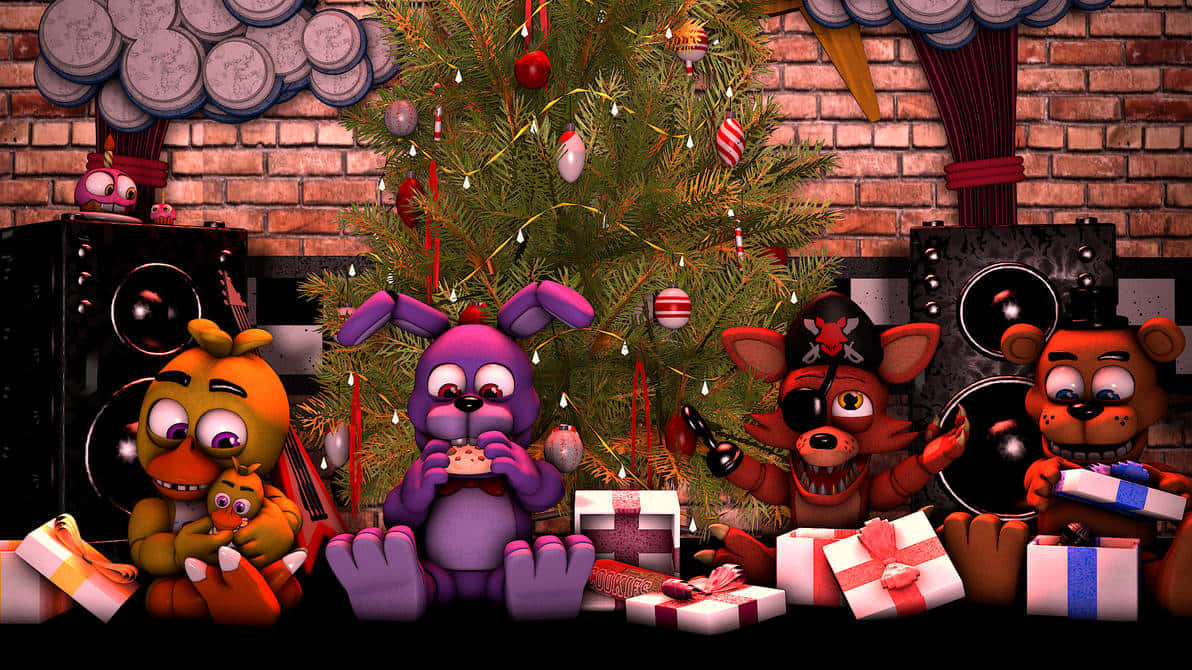 F N A F Christmas Celebration Wallpaper