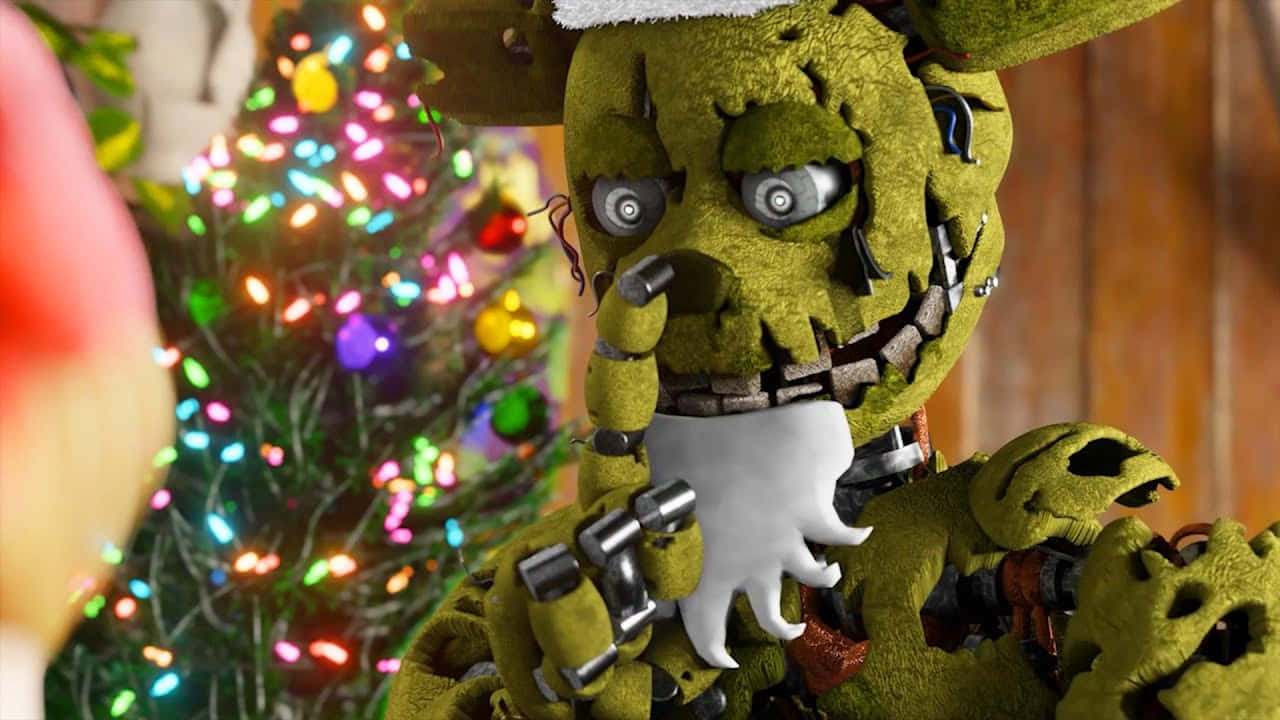 F N A F_ Christmas_ Springtrap_ Decoration Wallpaper