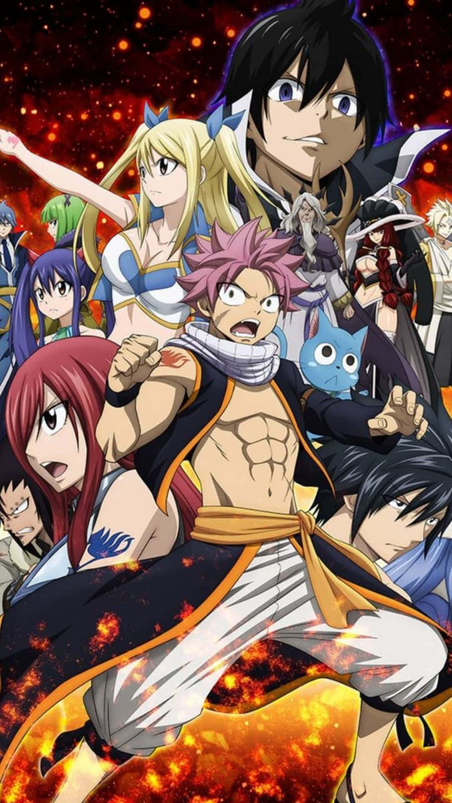 Fairy Tail Iphone Anime Characters Poster Wallpaper