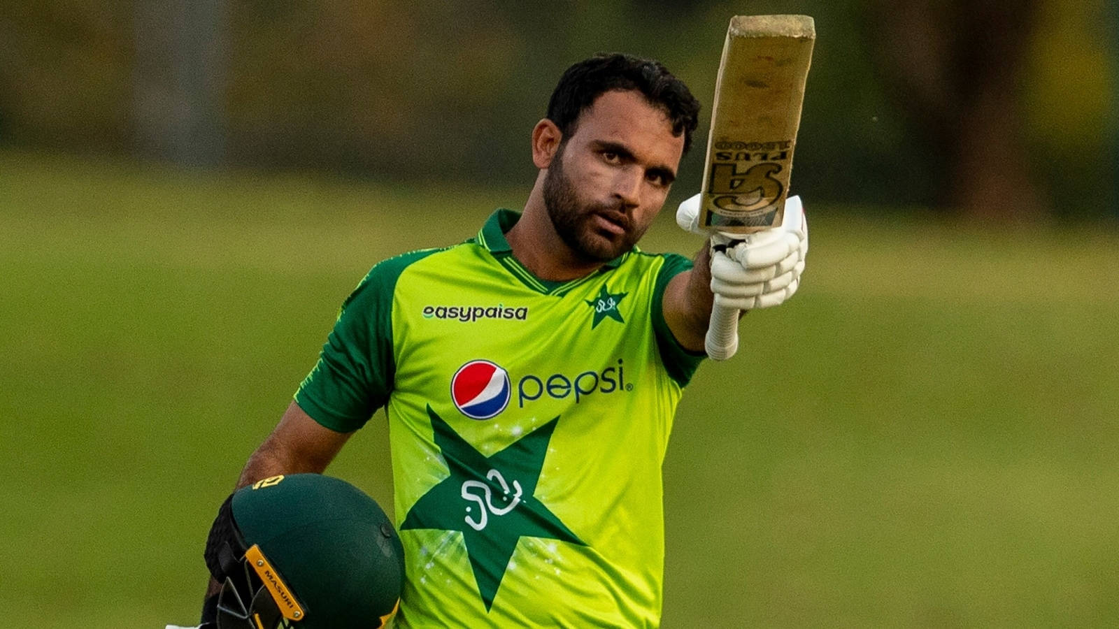 Fakhar Zaman Pointing Bat Wallpaper