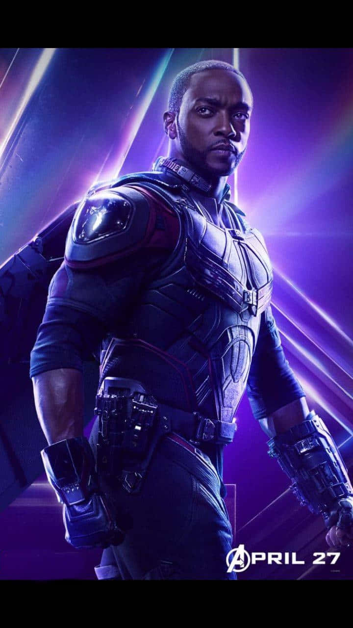 Falcon Marvel In Purple Neon Wallpaper