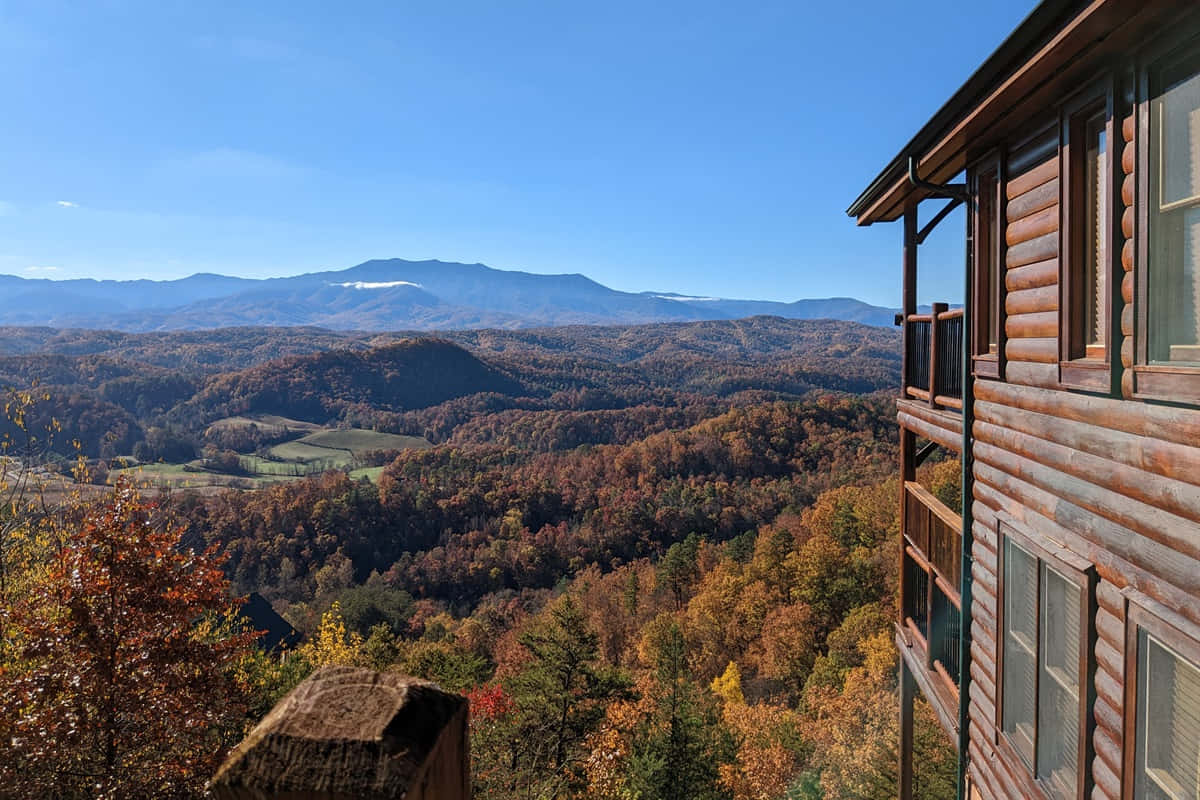 Fall Cabin In The Woods Wallpaper