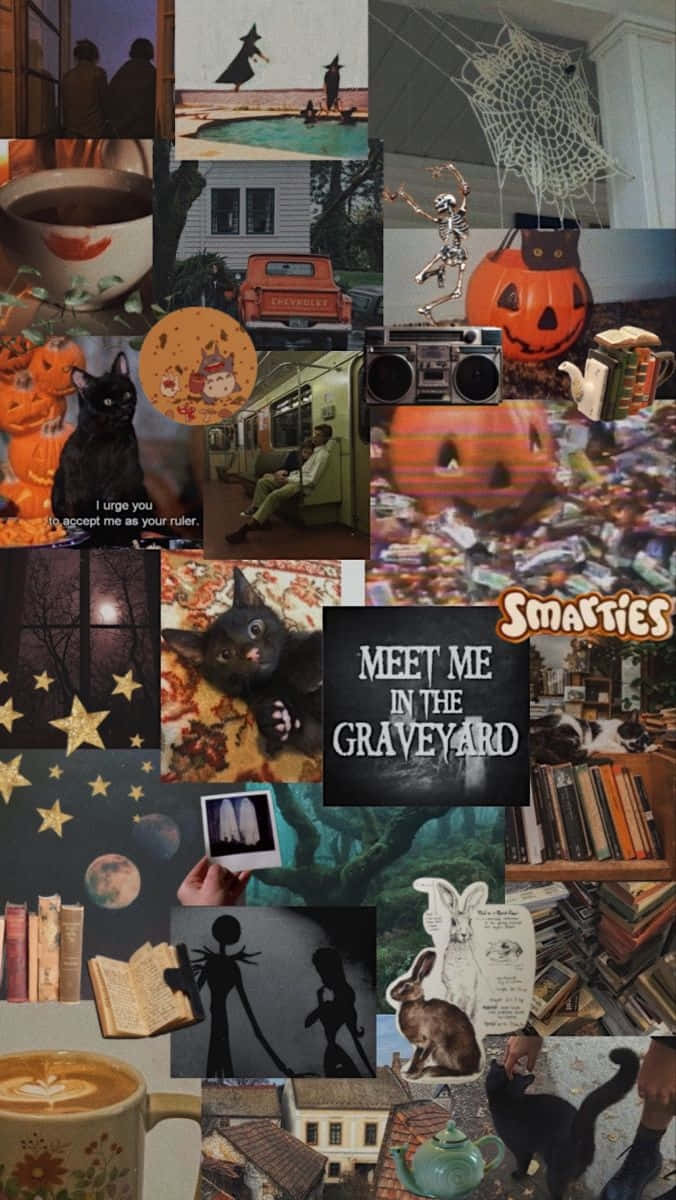 Fall Halloween Collage Aesthetic.jpg Wallpaper